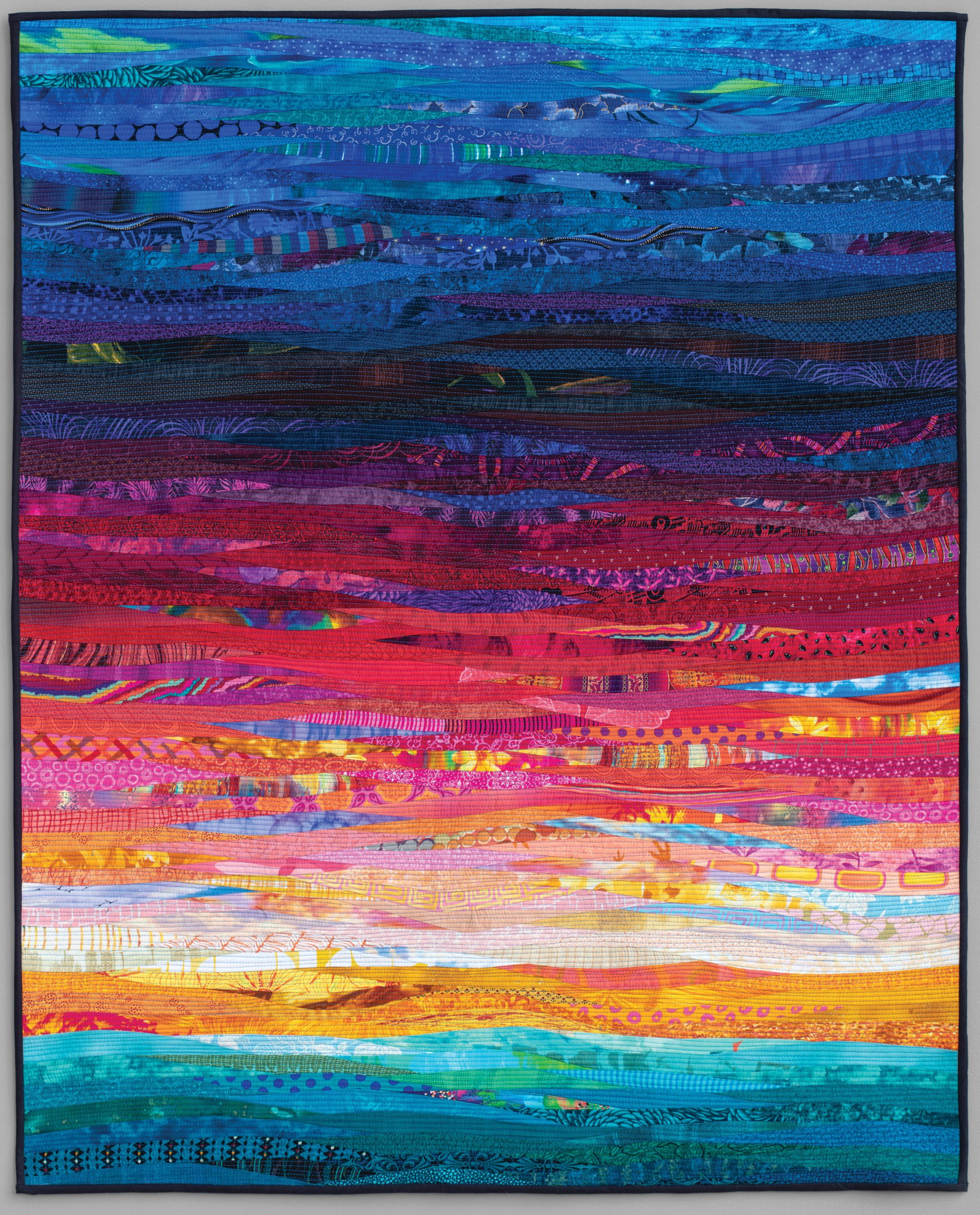 Ann Brauer is an award-winning quilt artist with works in many public and private collections. "Ocean Sunrise": quilt; 37" x 46". Shelburne Falls, MA